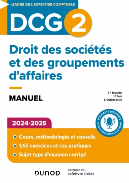 DCG 2 Droit des sociétés et des groupements d'affaires - Manuel 2024-2025