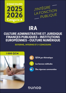 IRA 1000 QCM - Cat. A - Concours externe, interne et 3e concours - 2025-2026